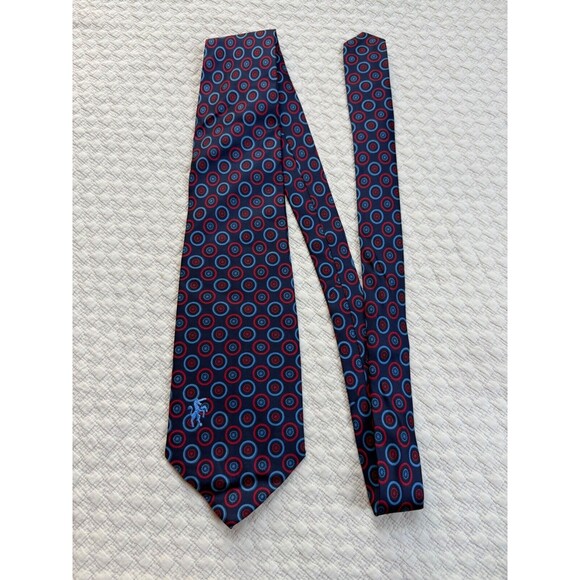 Bronzini x Briar Brentwood England Hand Made Silk Tie Circles Navy Wide 4.5W 56L - Picture 5 of 8